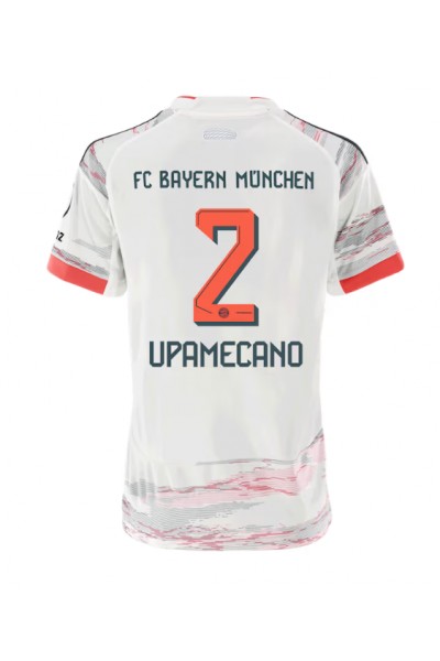 Bayern Munich Dayot Upamecano #2 Jalkapallovaatteet Naisten Vieraspaita 2025-26 Lyhythihainen Bayern Munich Dayot Upamecano #2 Jalkapallovaatteet Naisten Vieraspaita 2025-26 Lyhythihainen